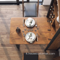 Tavolo da pranzo Imposta bordo regolabile in legno MDF in metallo